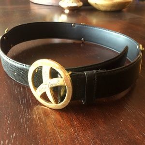 VINTAGE PALOMA PICASSO BLACK LOGO BELT